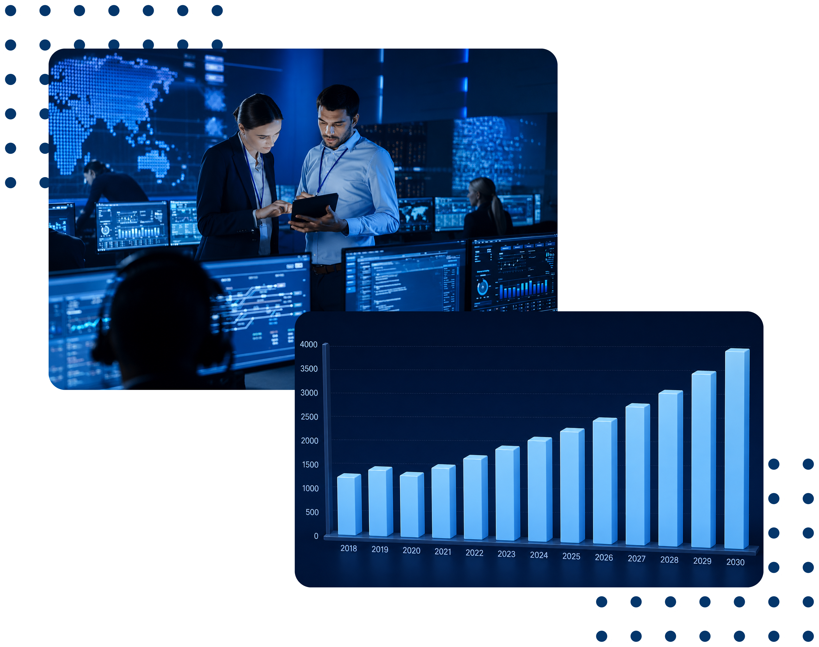 Security team monitoring dashboards